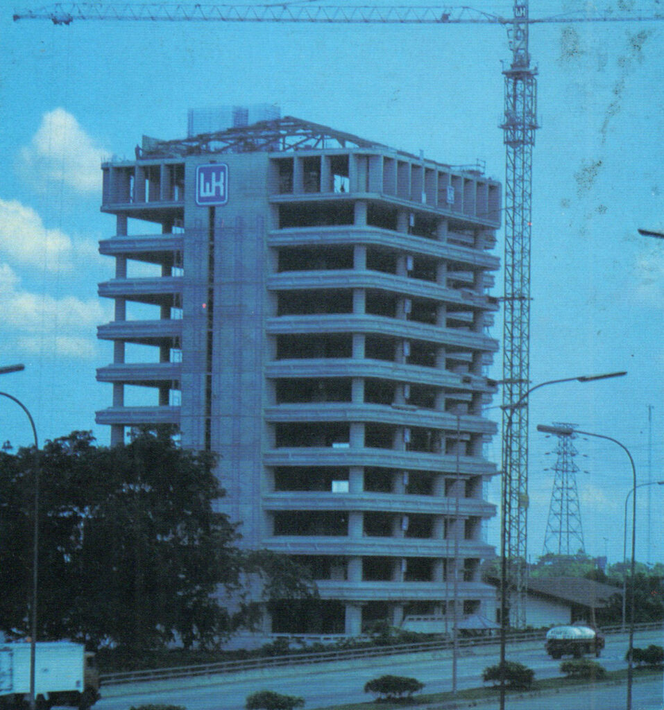 Gedung Waskita Heritage dalam pembangunan, 1990. Jakarta tempo dulu