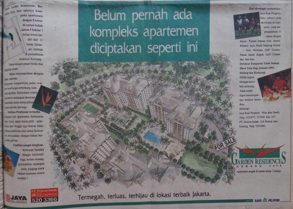 Iklan Apartemen Kemang Jaya Taman, Kompas 9 Desember 1992