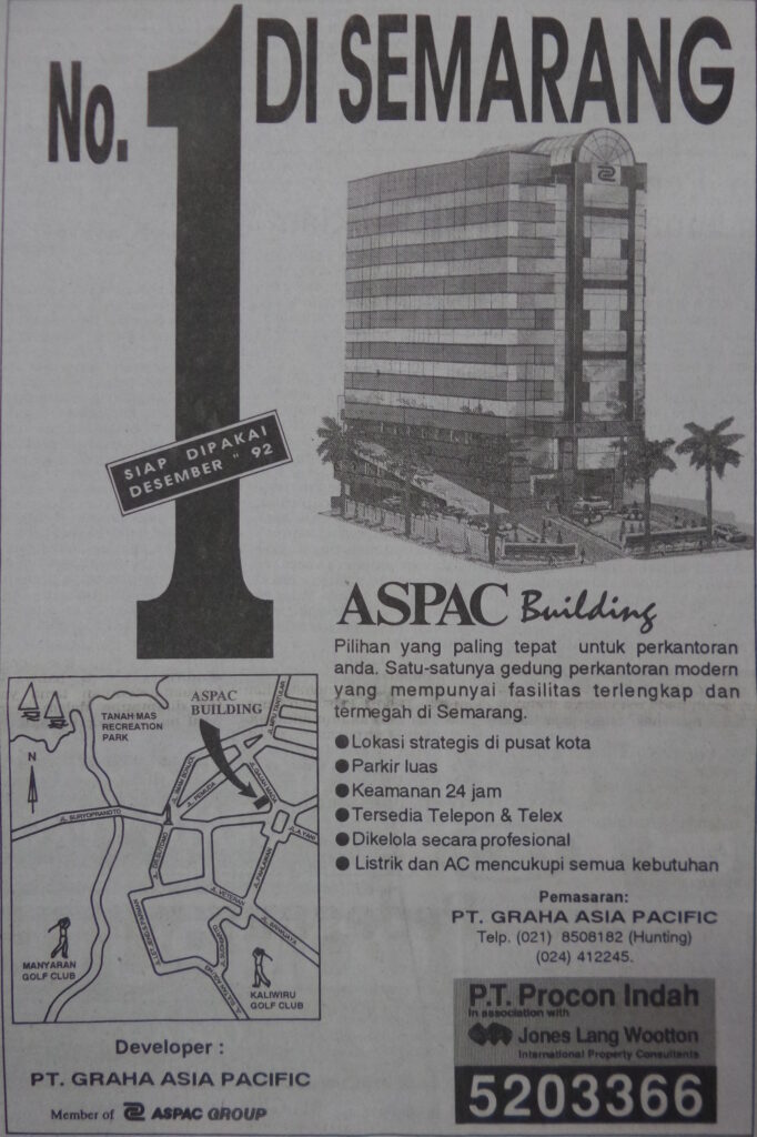 Iklan jadul Aspac Building, Wisma HSBC Semarang, 1993